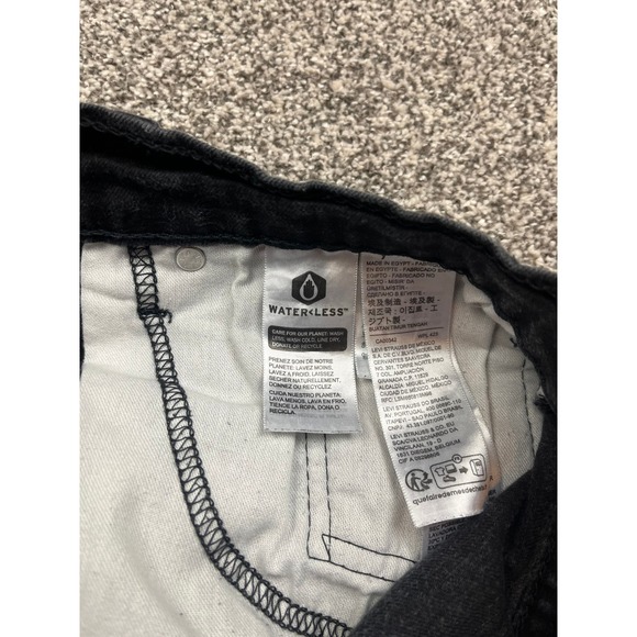 Levi Strauss 505 Jeans Mens 32x29 Regular Fit Black Denim Straight Leg - Picture 8 of 12